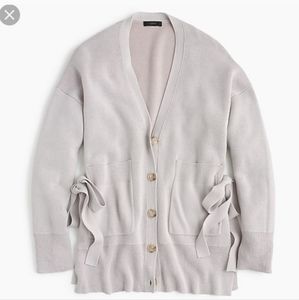J. Crew Slouchy Side Tie Cardigan Sweater in Taupe Gray